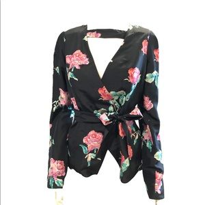 Stone Cold Fox Floral Silk Blazer